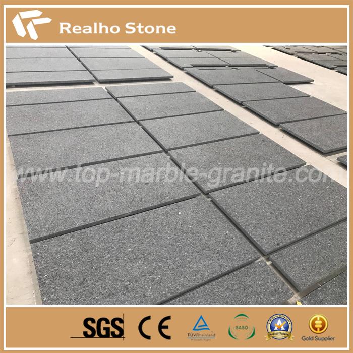 Water-jet Finish Angola Black Granite Stones For Outdoor Applications