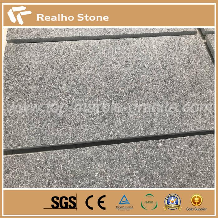 Water-jet Finish Angola Black Granite Stones For Outdoor Applications