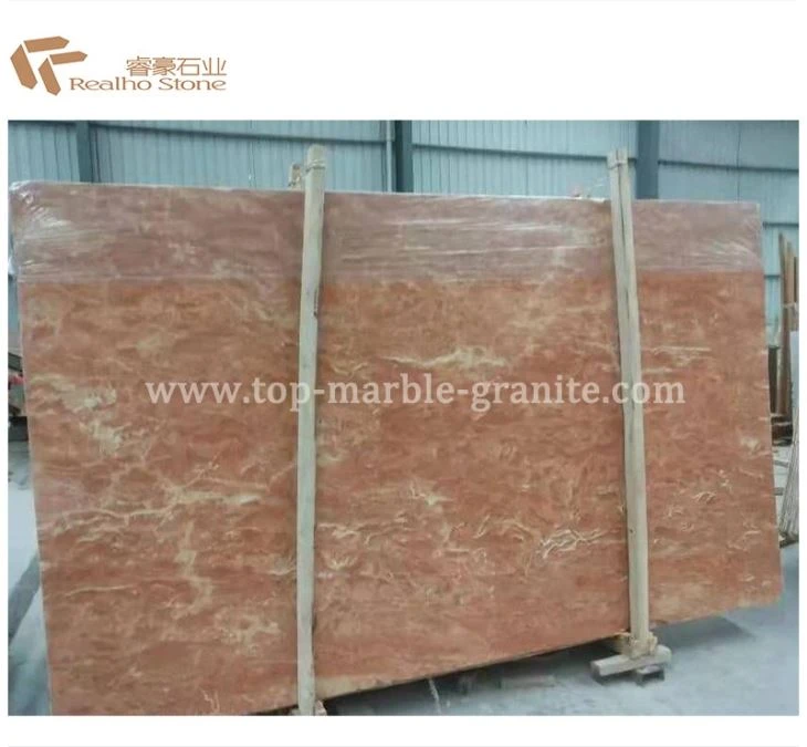 Philippines Pink Red Tea Rose Marble Slab for Floor Tiles