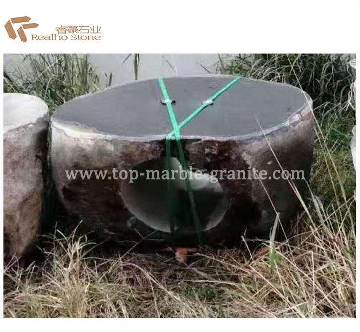 natural cobblestone stool