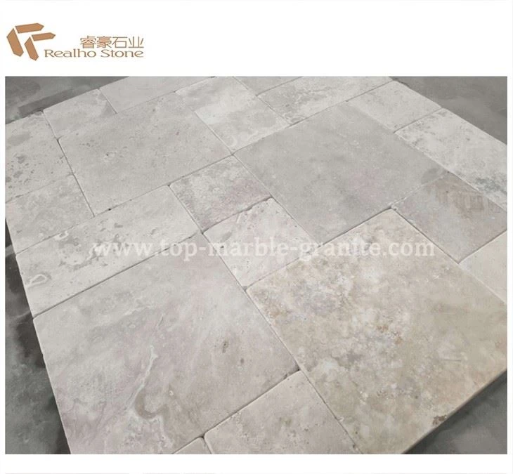 cream travertine with french pattern