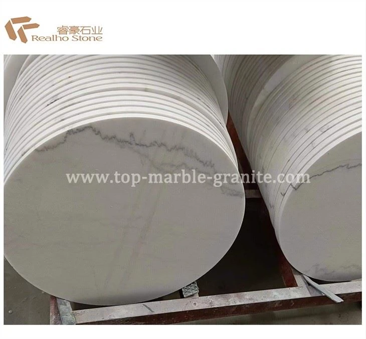 round white marble top